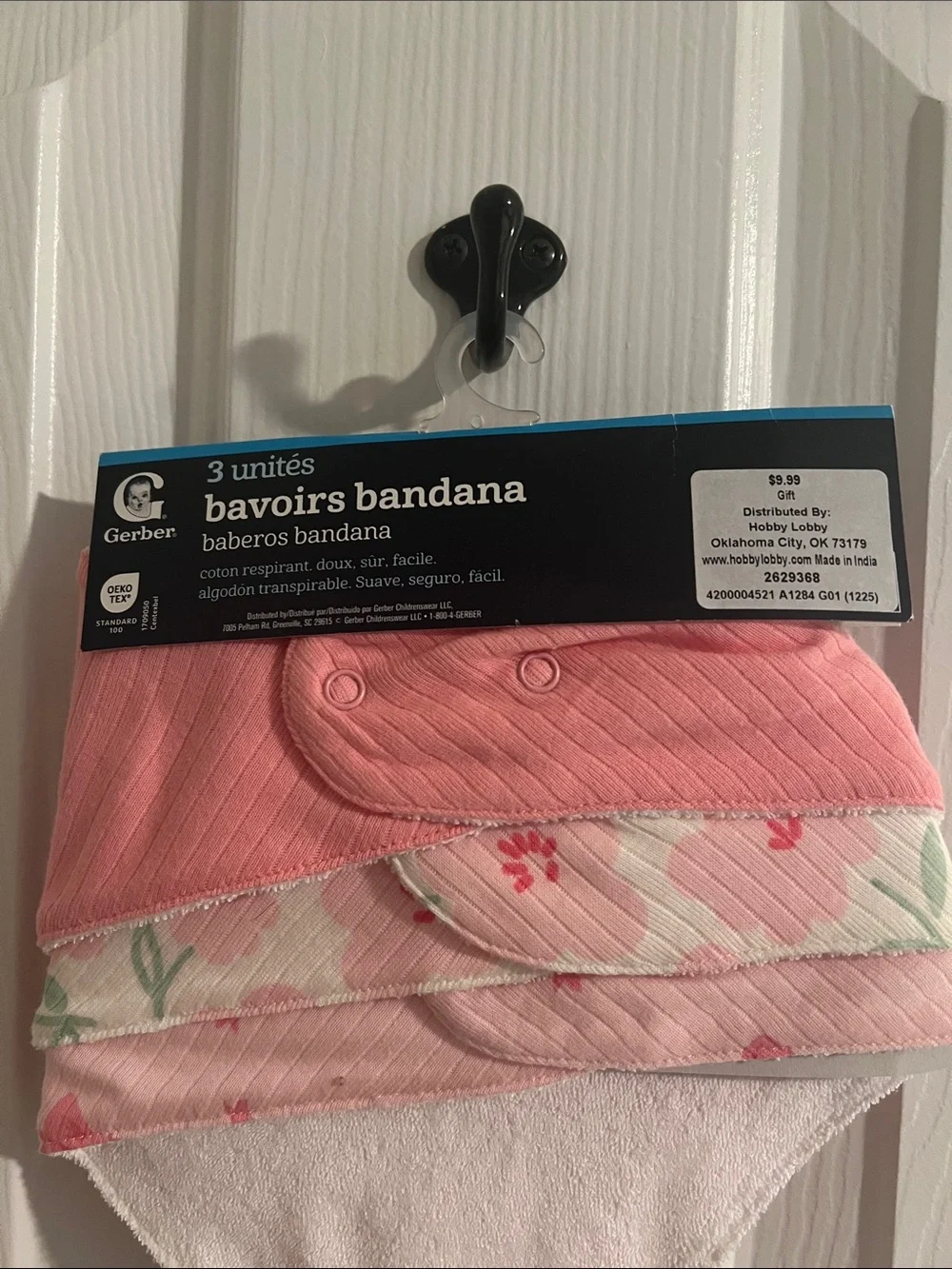 Gerber Pink & White 'Queen of Cuteness' Bandana Bib Set